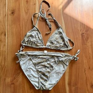Stylish Snake Print Bikini Set